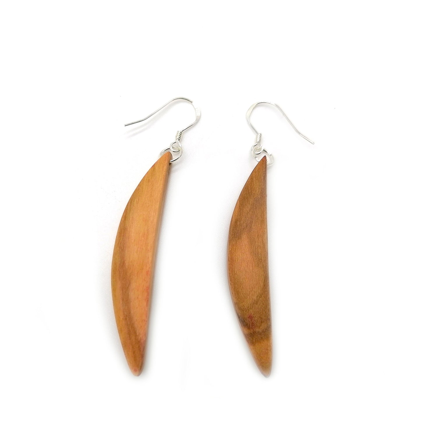 crescent moon olive wood Handmade  Earrings ear018