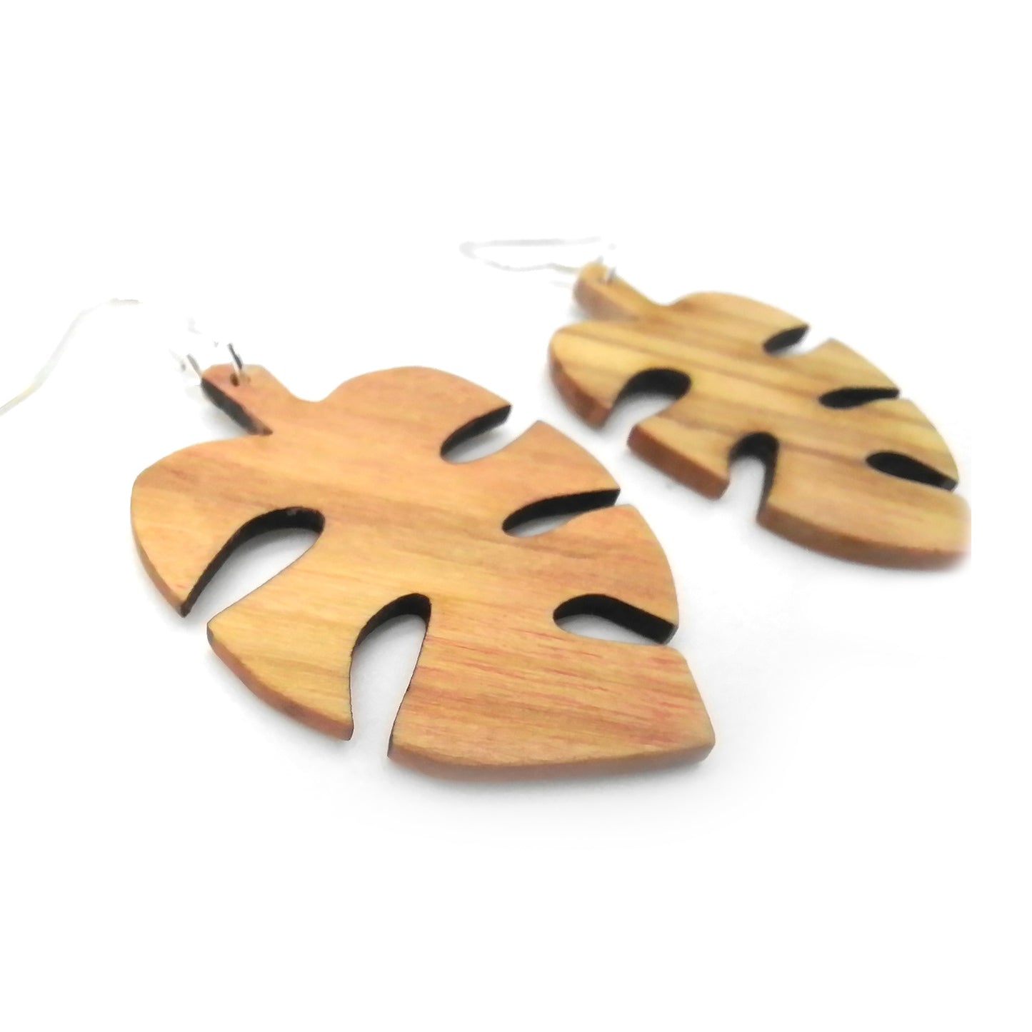 Monstare olive wood Handmade  Earrings ear002