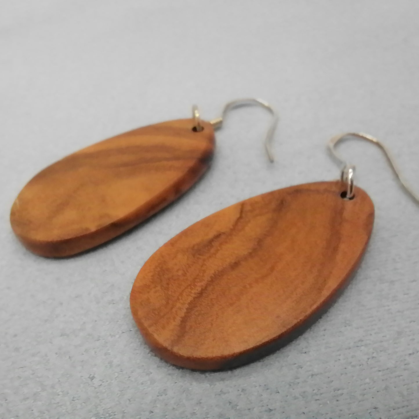 water drop  olive Wood  Handmade Earring