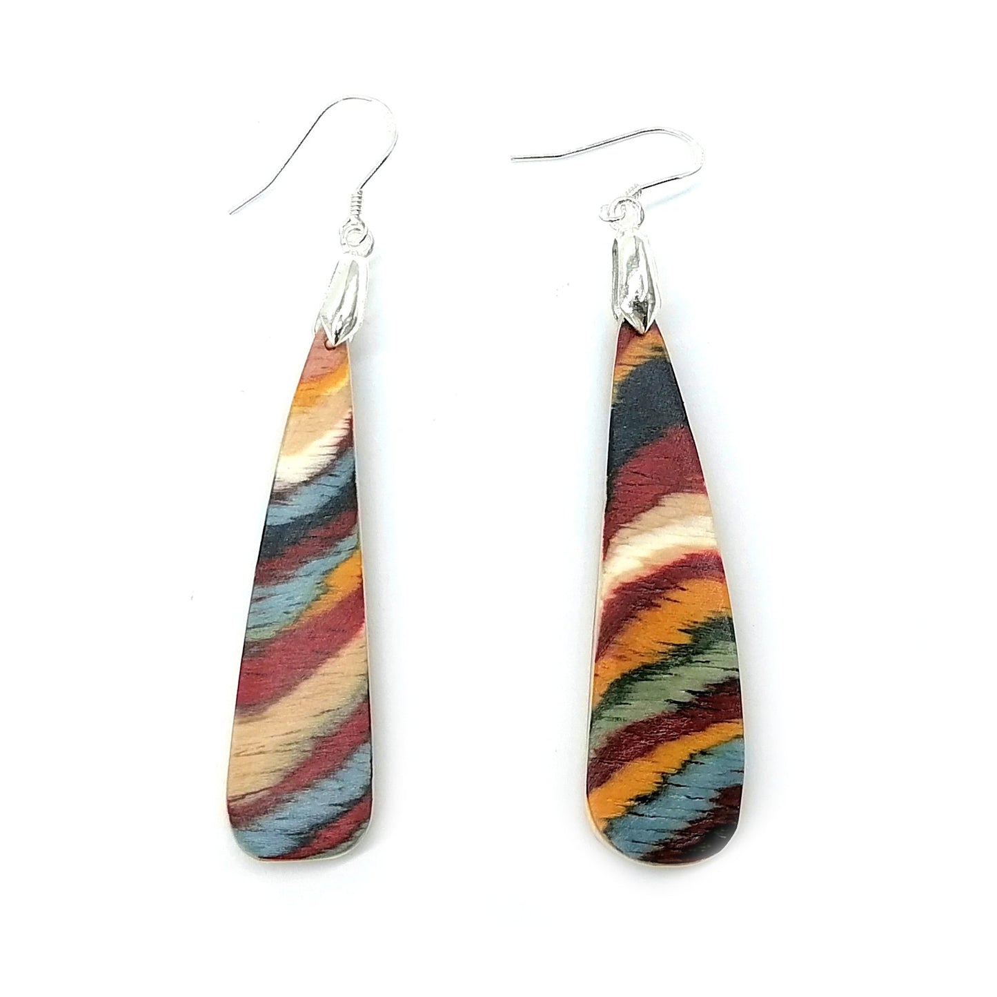 multicolor prtal Wood Handmade Earrings