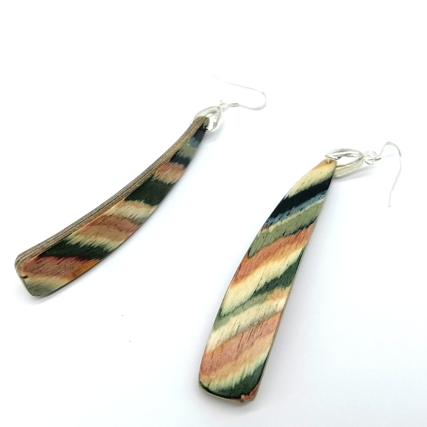 multicolor prtal Wood Handmade Earrings