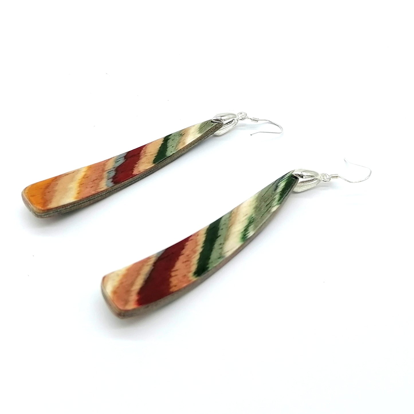 multicolor prtal Wood Handmade Earrings