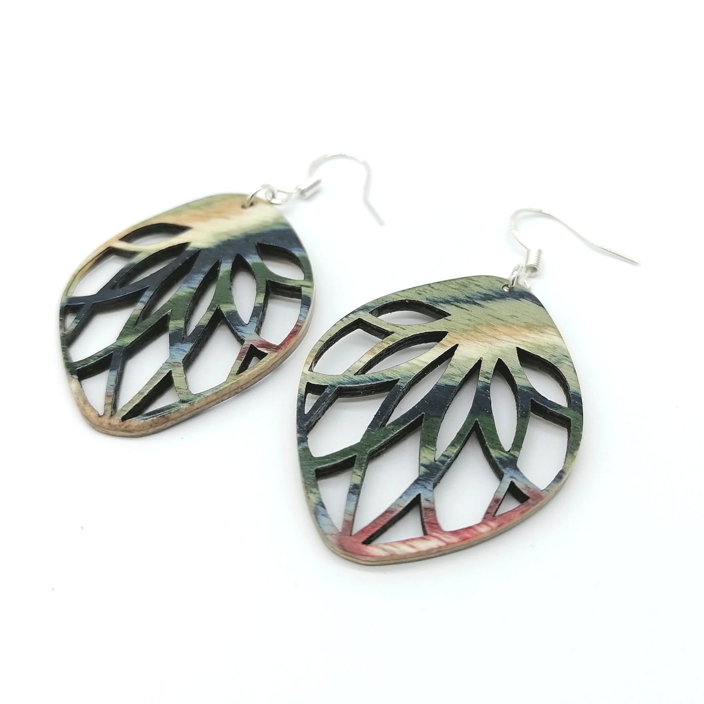 multicolor prtal Wood Handmade Earrings