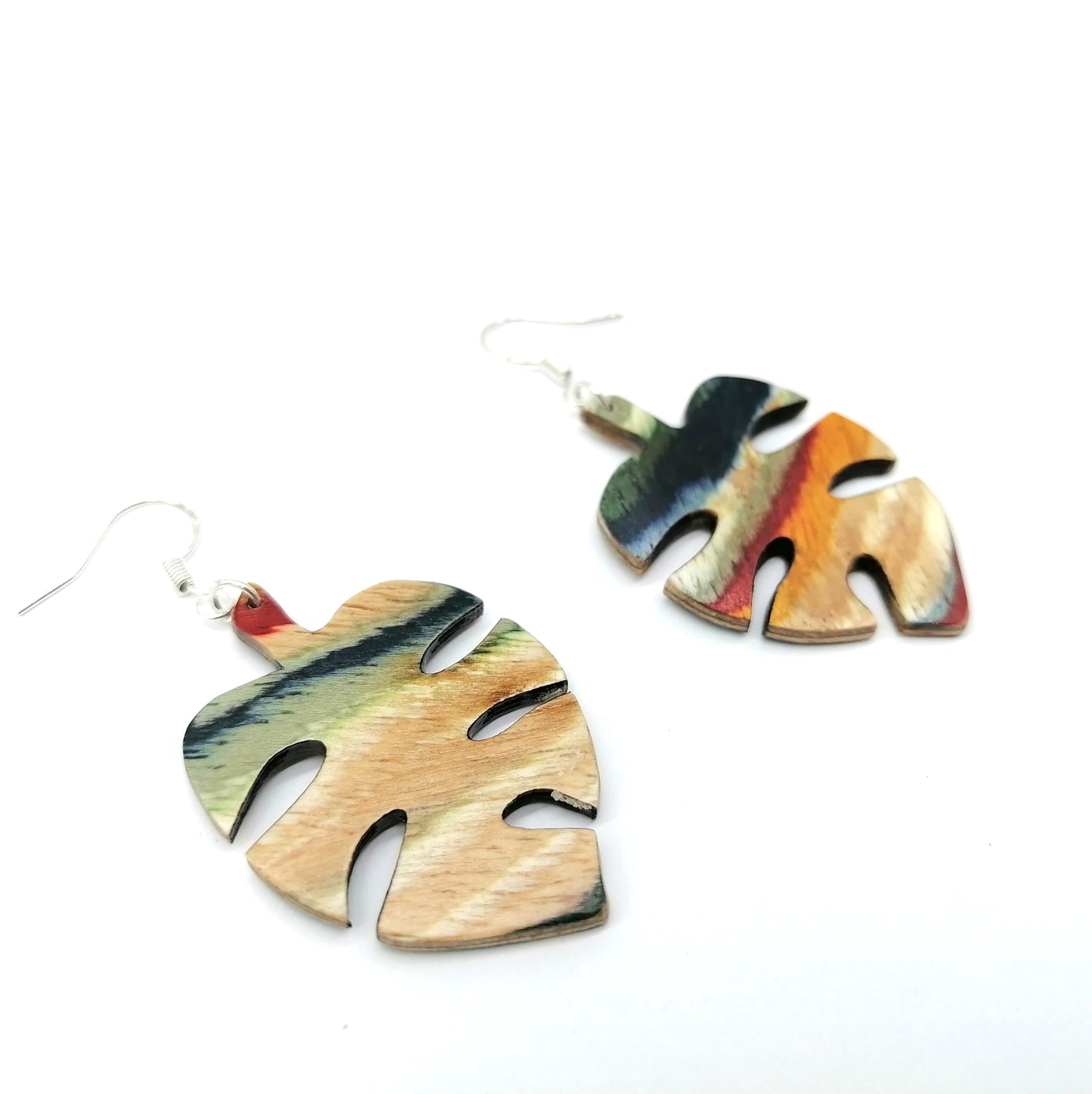 multicolor prtal Wood Handmade Earrings