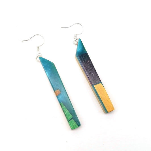 Multicolor  Wood Handmade  Earrings ear015