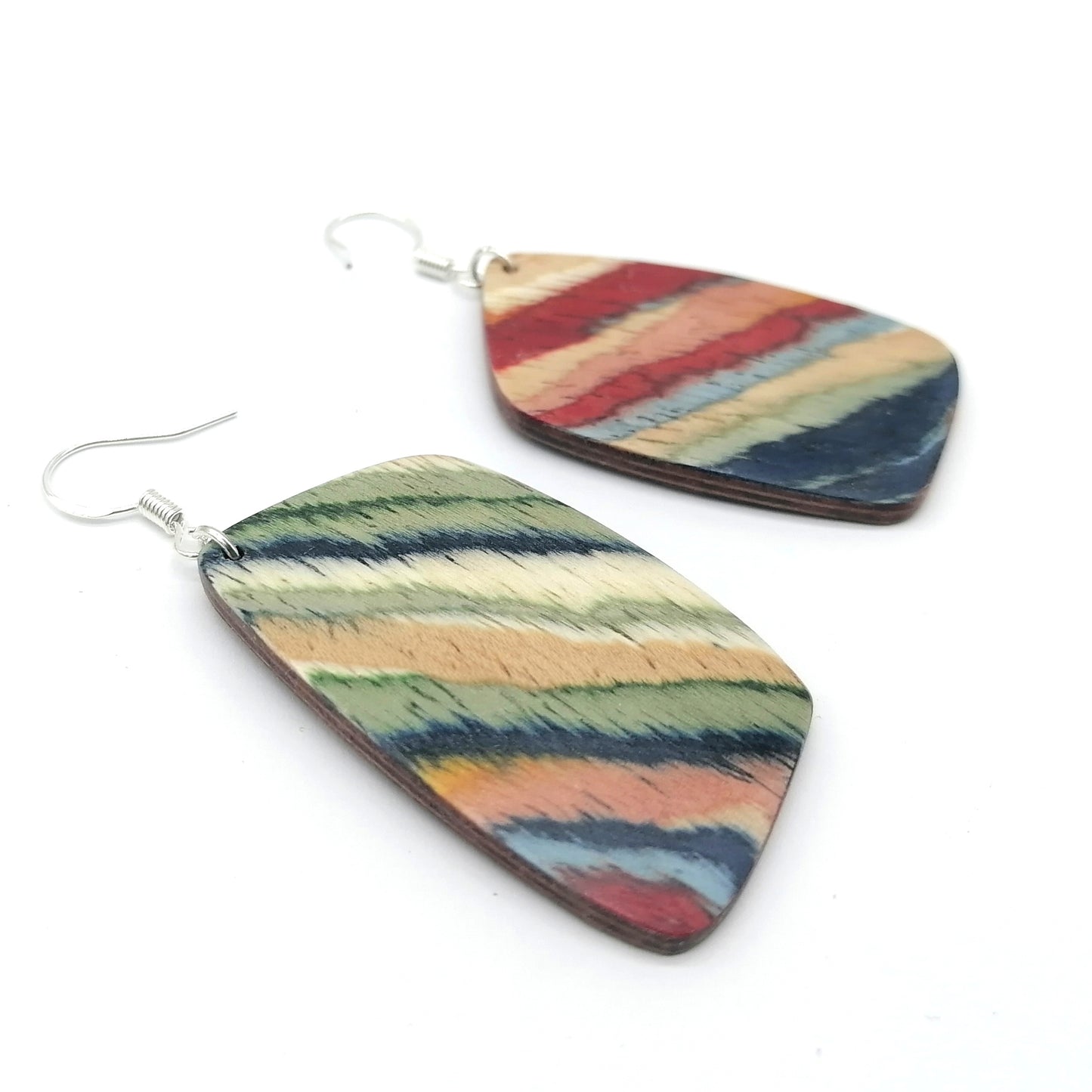 multicolor  Wood Handmade Earrings ear012