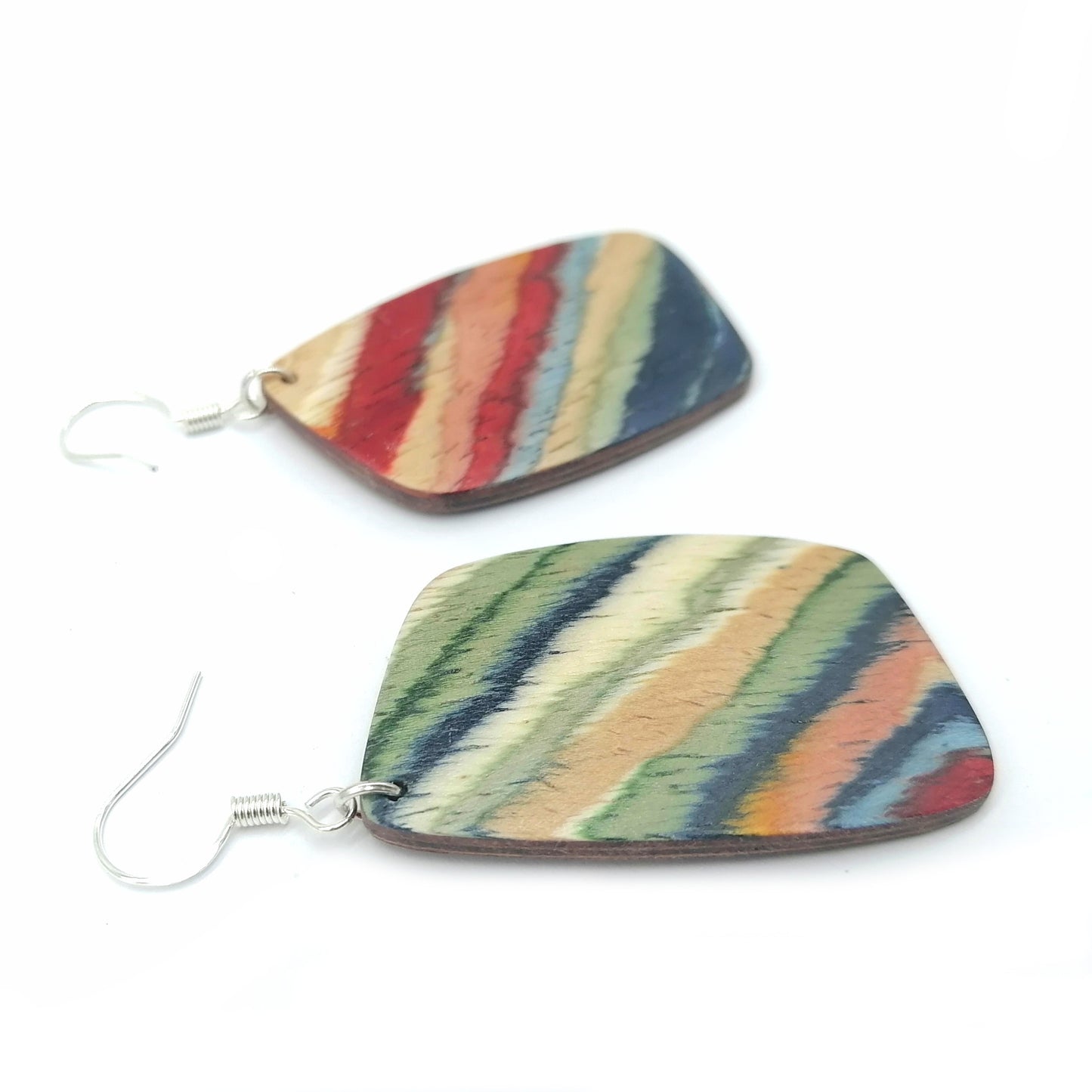 multicolor  Wood Handmade Earrings ear012