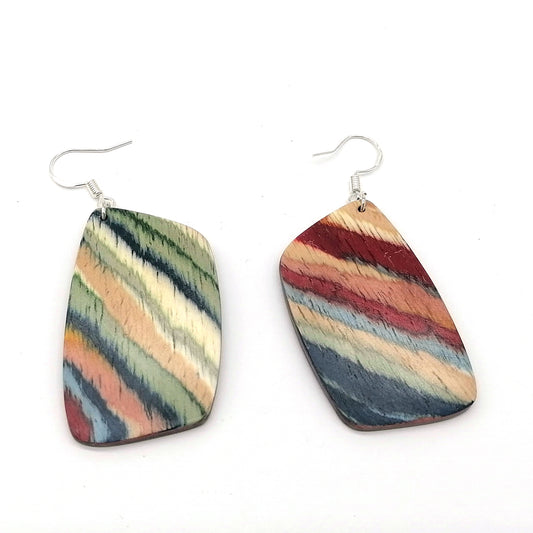 multicolor  Wood Handmade Earrings ear012