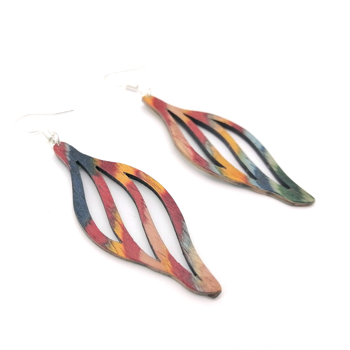 multicolor prtal Wood Handmade Earrings