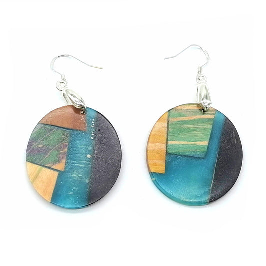 multicolor  Wood Handmade Earrings ear011