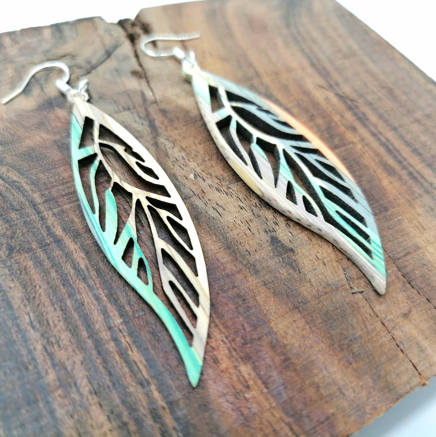 multicolor bamboo Handmade  Earrings ear036