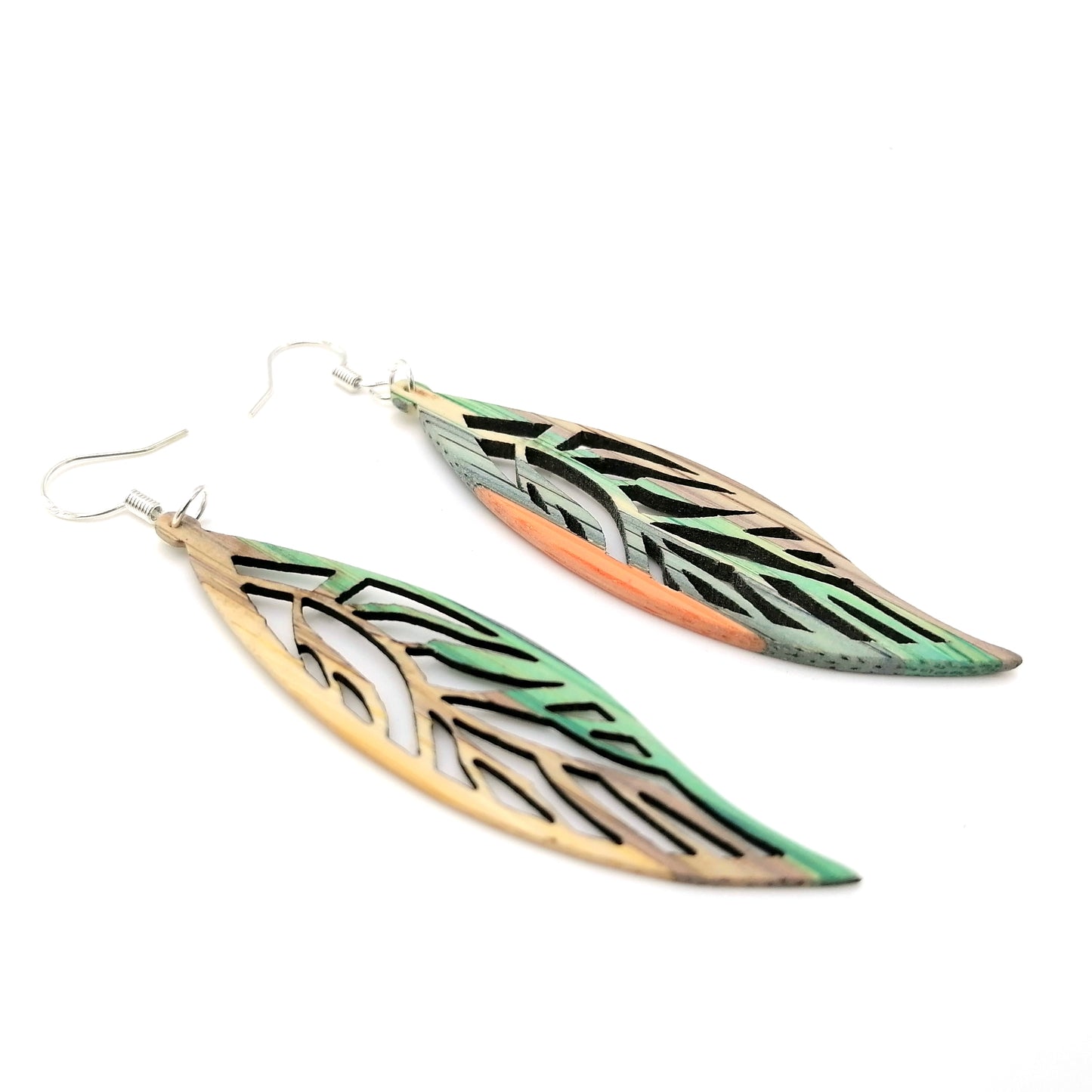 multicolor bamboo Handmade  Earrings ear036