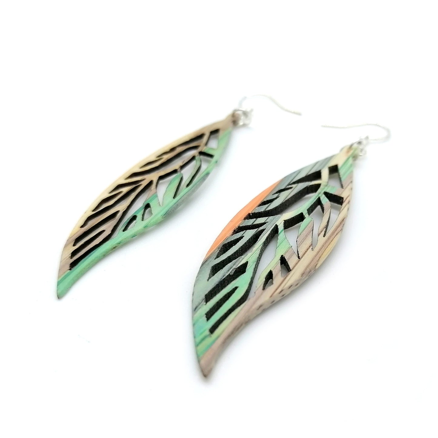 multicolor bamboo Handmade  Earrings ear036