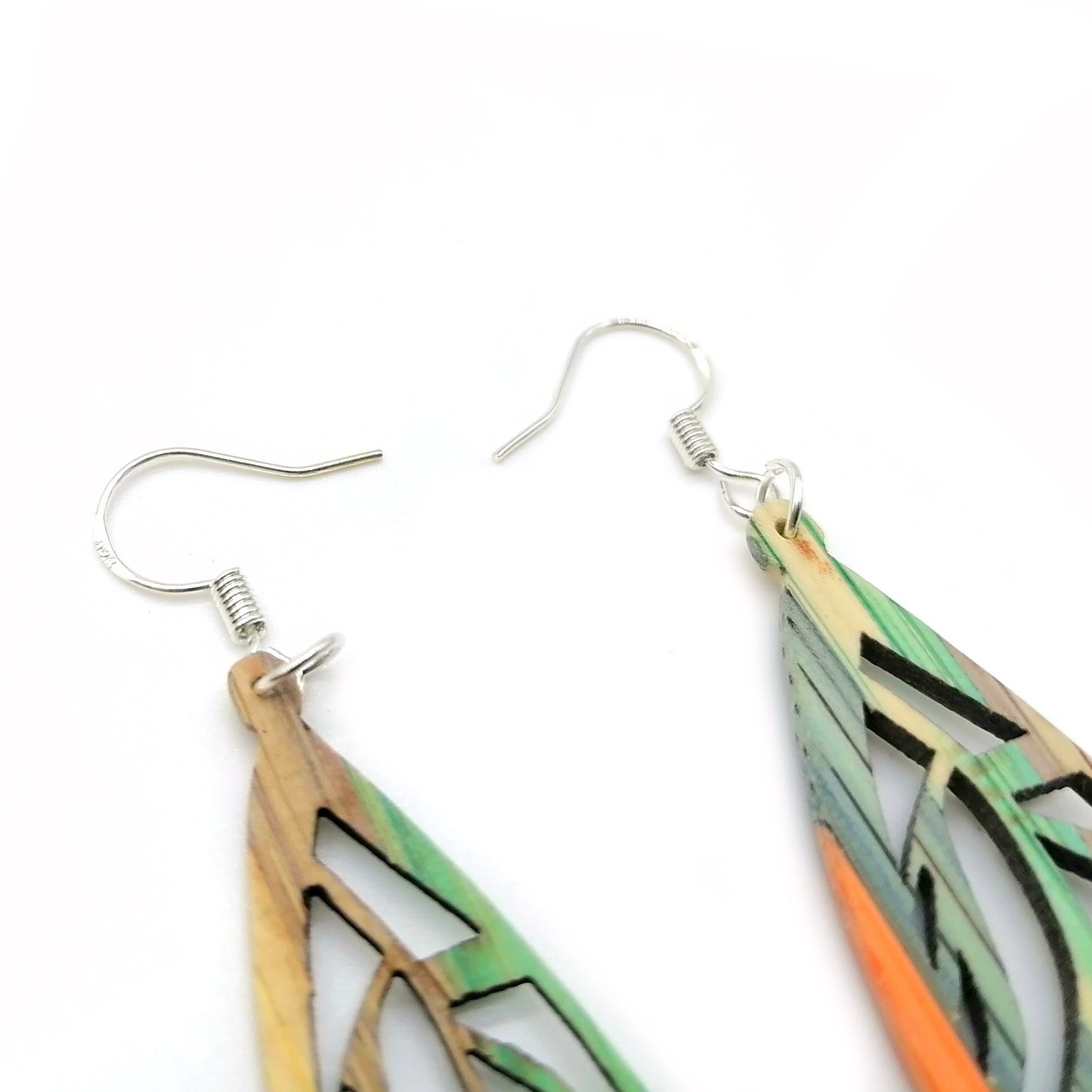 multicolor bamboo Handmade  Earrings ear036