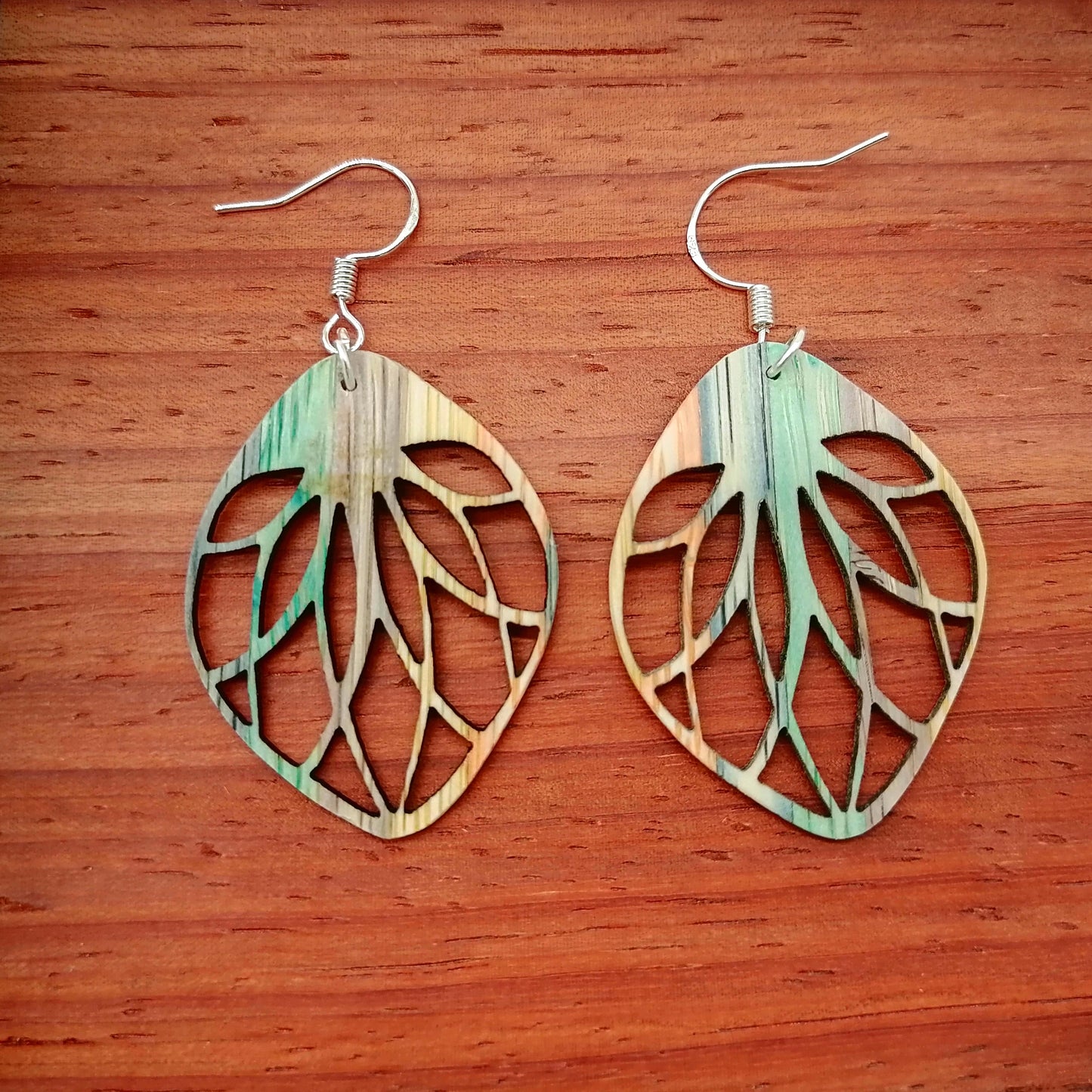 multicolor bamboo Handmade  Earrings ear037