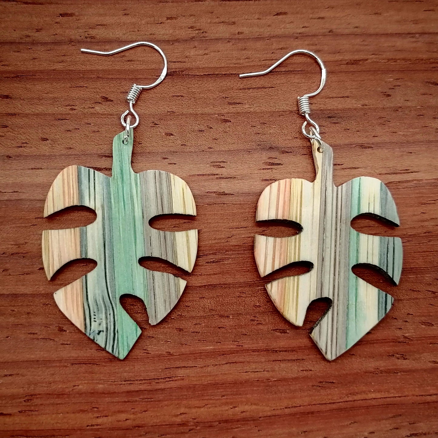 multicolor bamboo Handmade  Earrings ear038