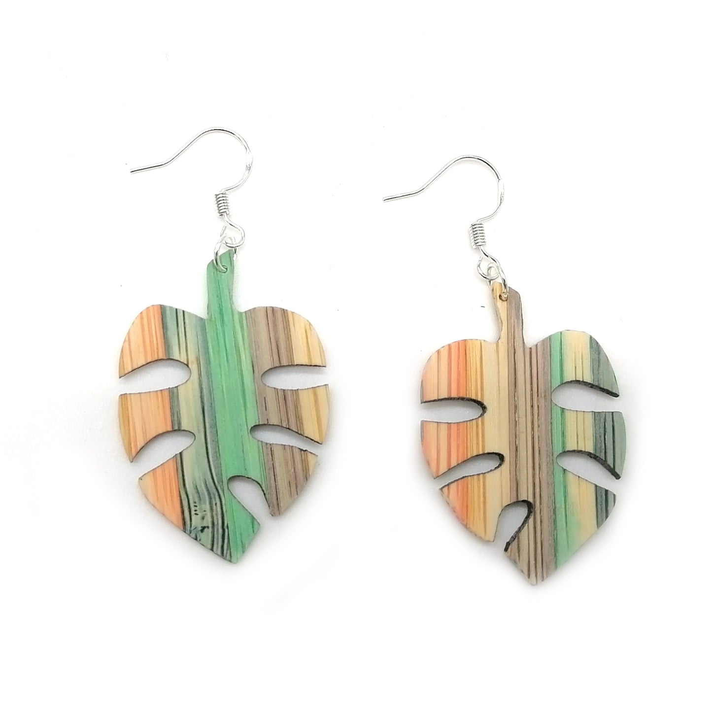 multicolor bamboo Handmade  Earrings ear038