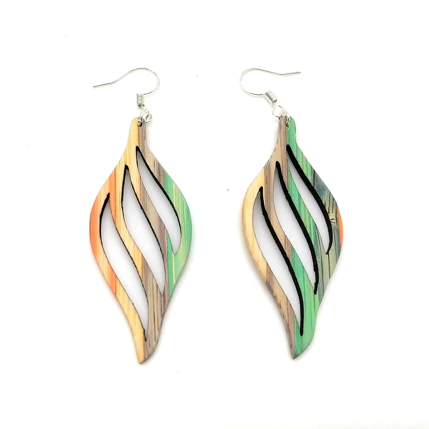 multicolor bamboo Handmade  Earrings ear039