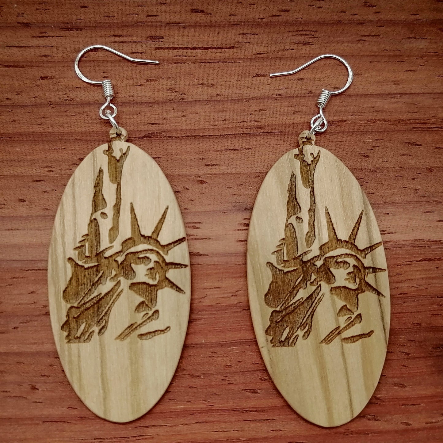 olive wood Handmade  Earrings ear040