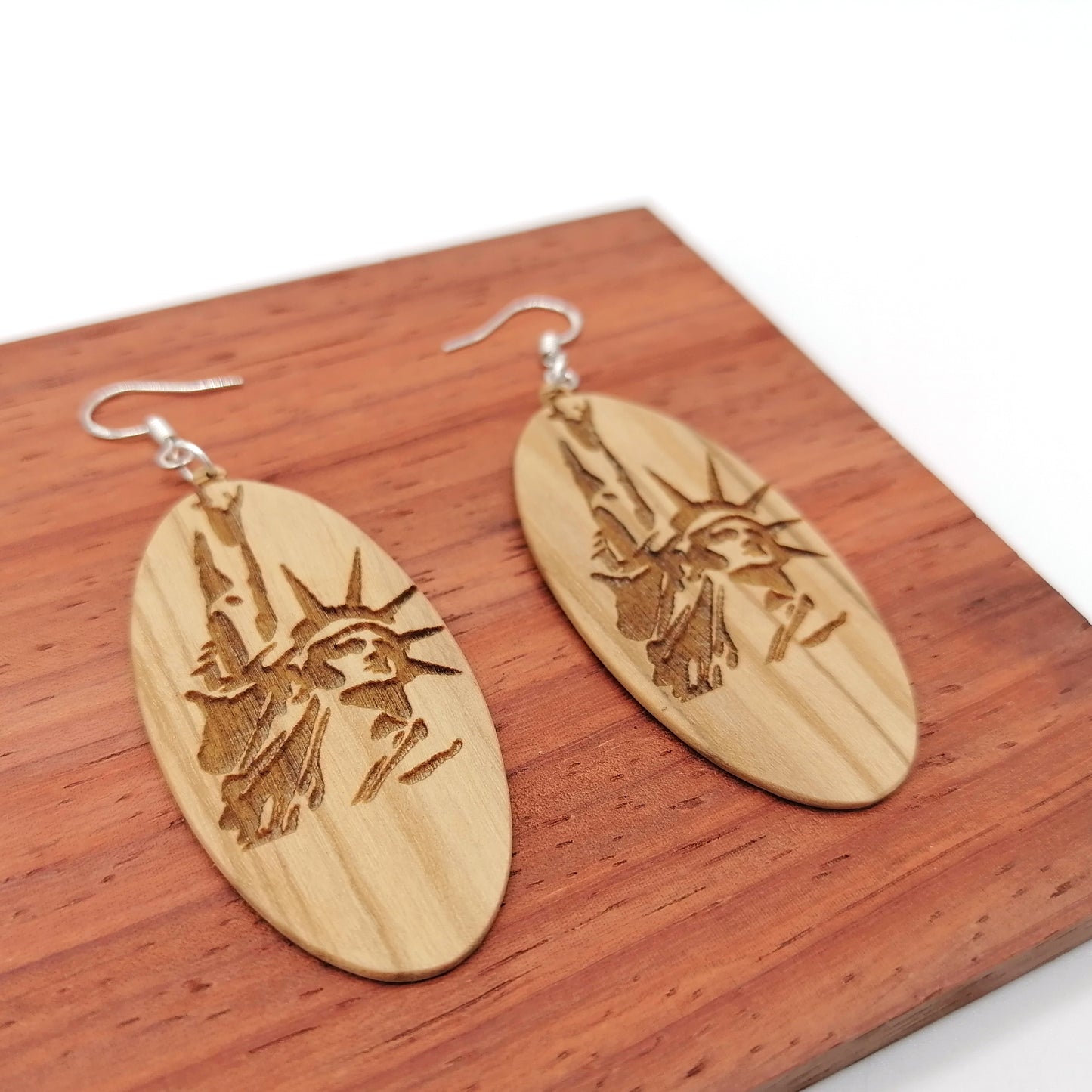 olive wood Handmade  Earrings ear040