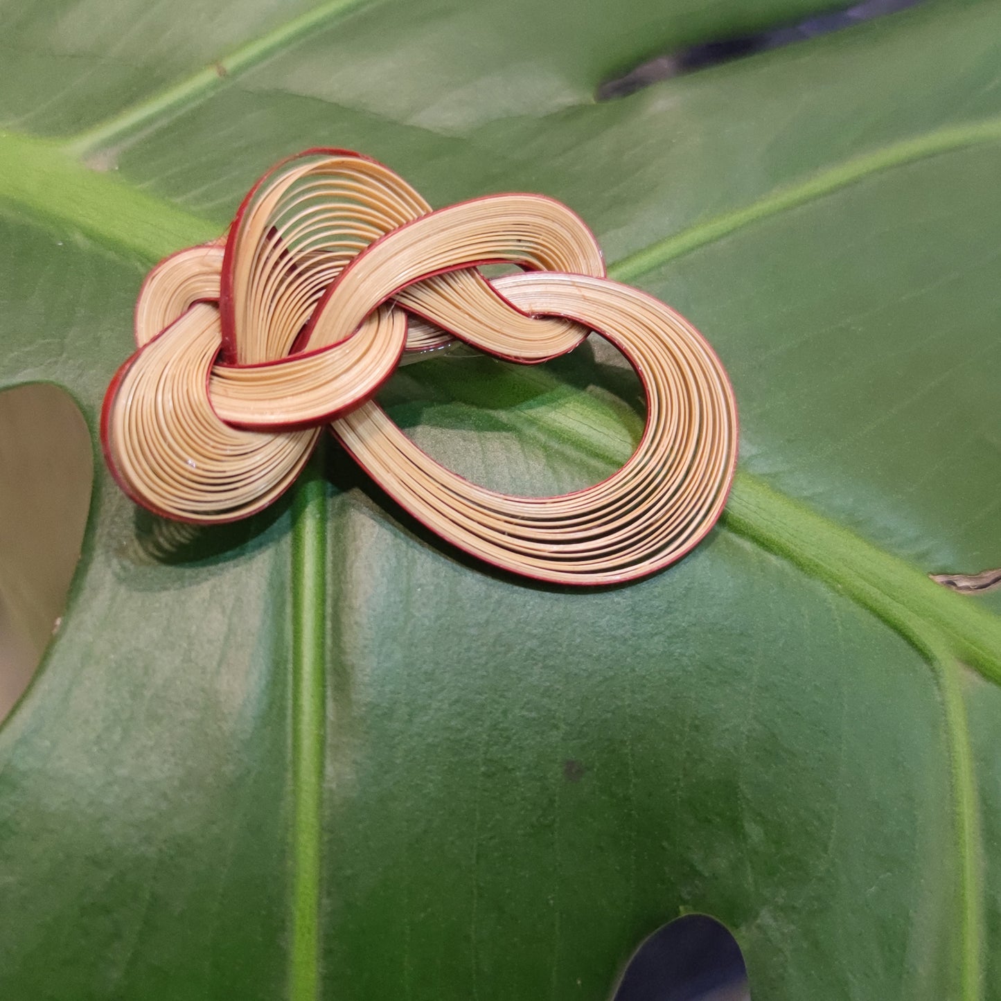 Original Handmade Brooch, Bamboo Weaving