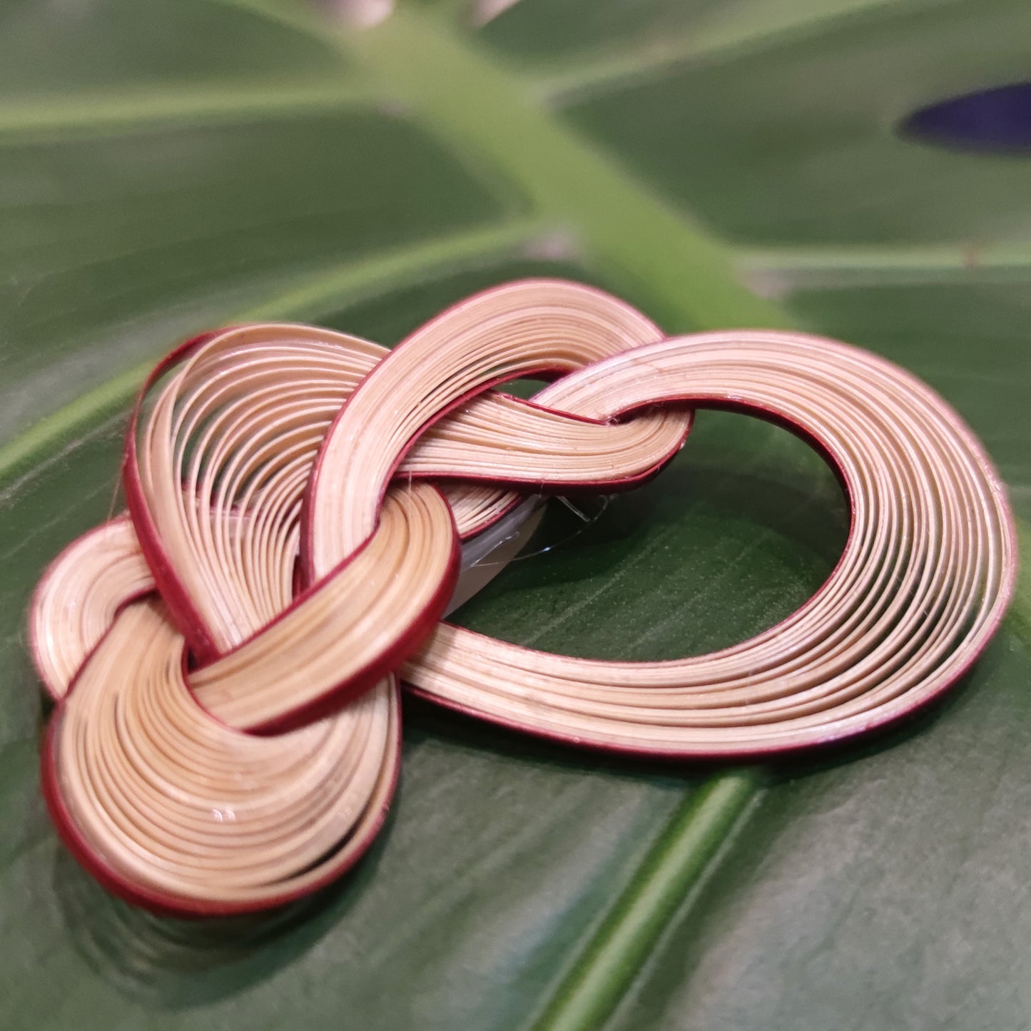 Original Handmade Brooch, Bamboo Weaving