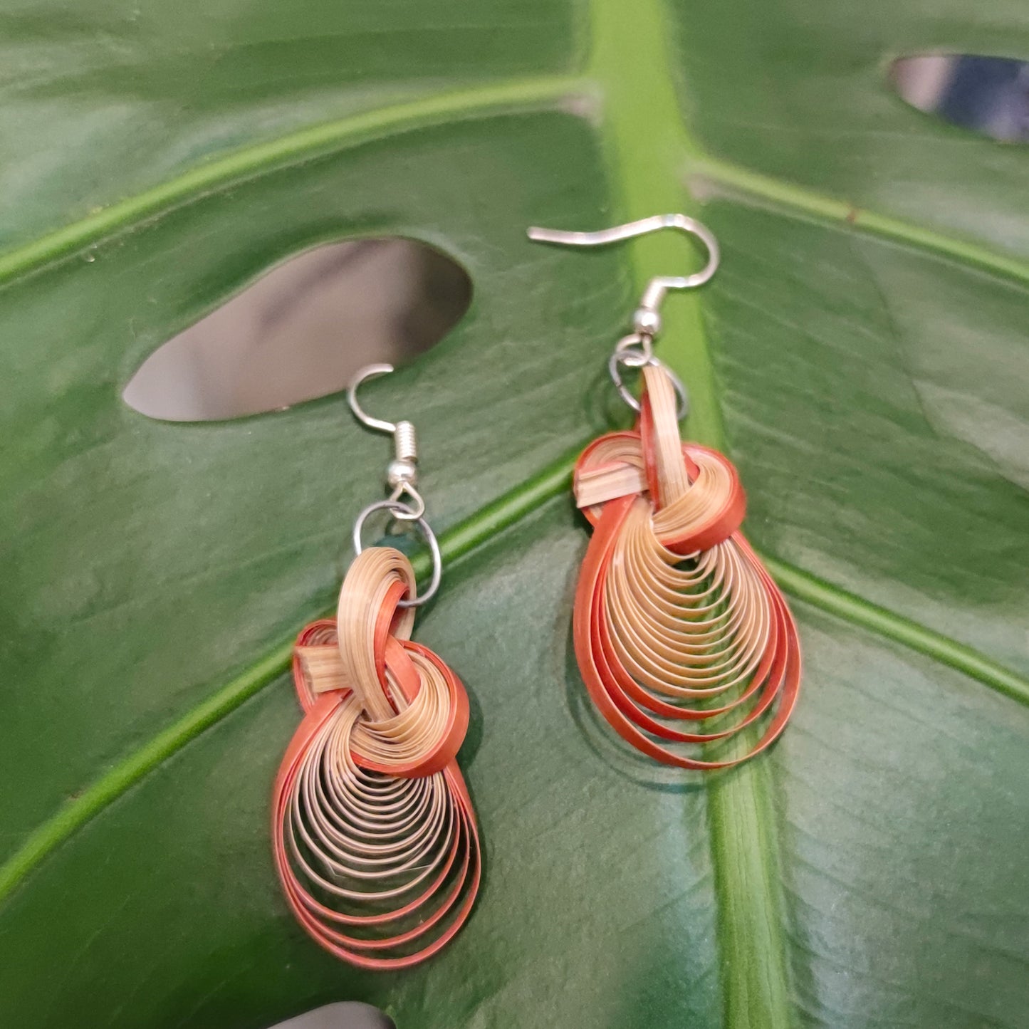 Exquisite Crafted Earring, Bamboo Weaving