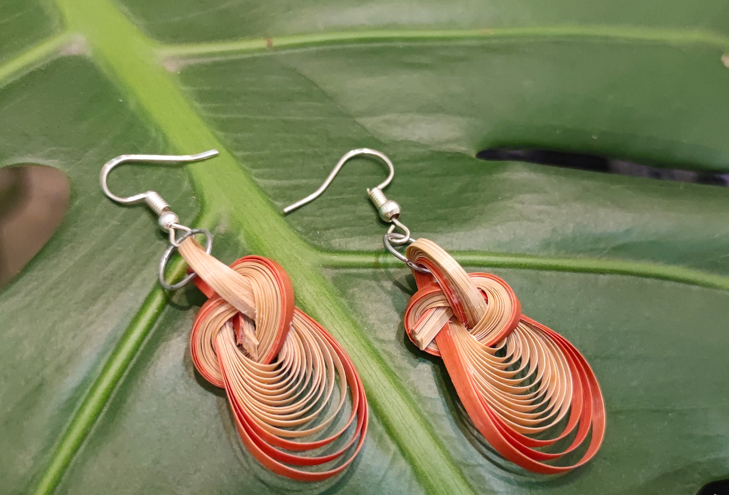 Exquisite Crafted Earring, Bamboo Weaving