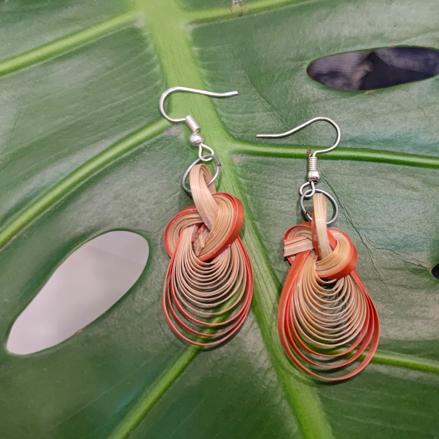 Exquisite Crafted Earring, Bamboo Weaving