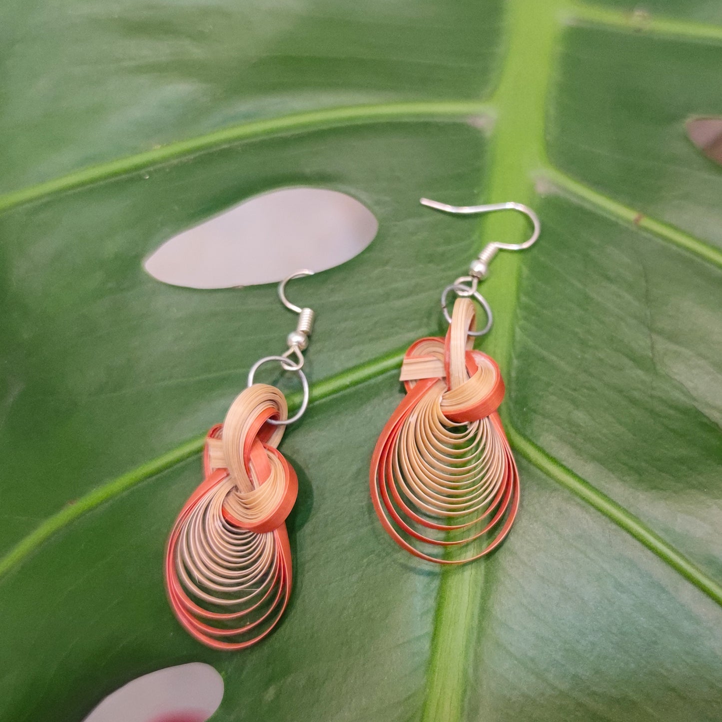 Exquisite Crafted Earring, Bamboo Weaving