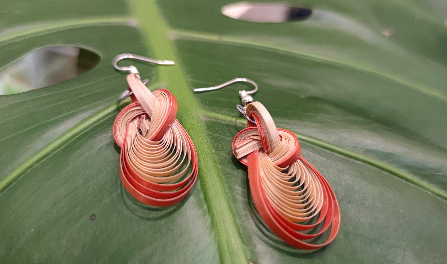 Exquisite Crafted Earring, Bamboo Weaving