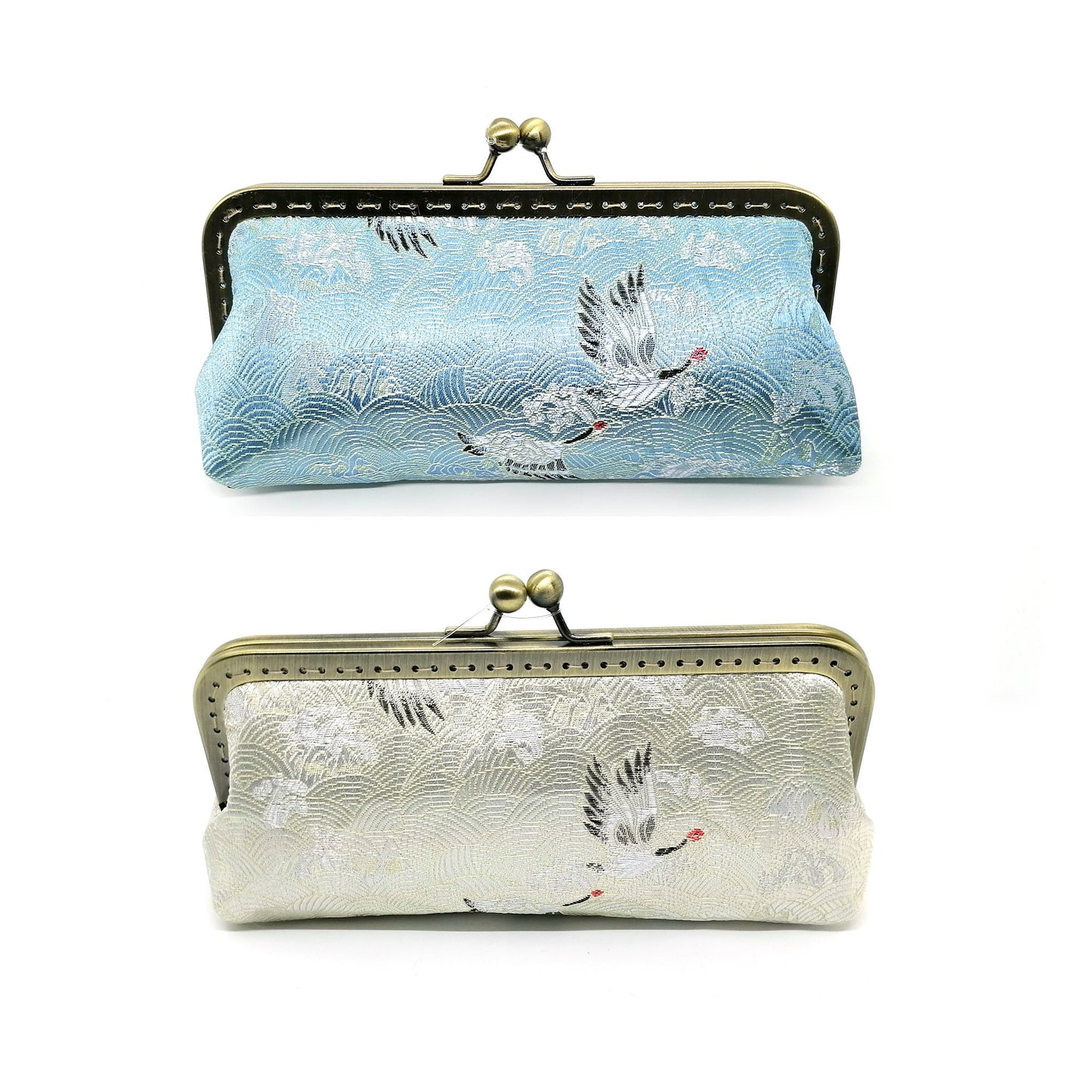 Crane Silk Evening Clutch Bag