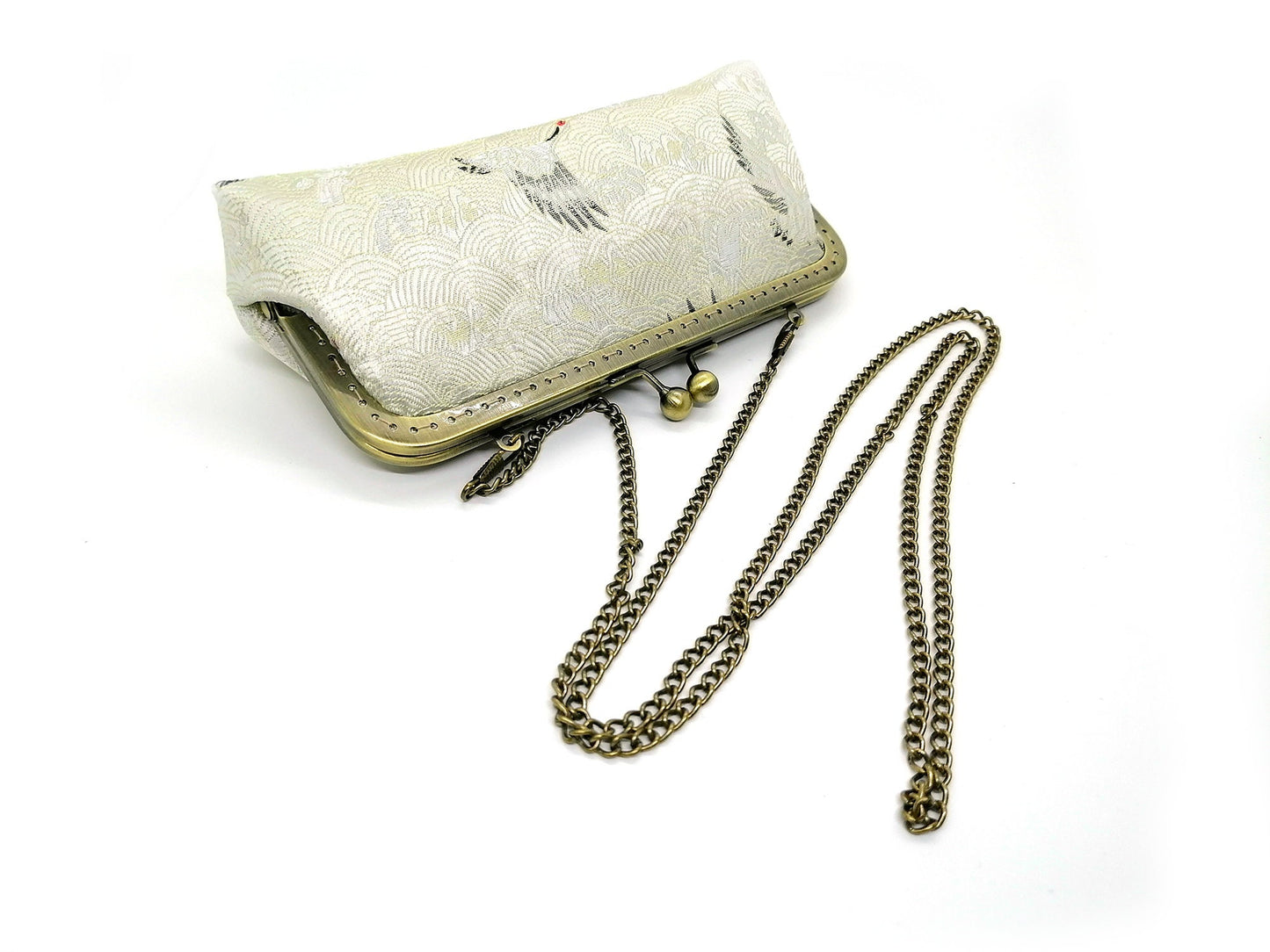 Crane Silk Evening Clutch Bag