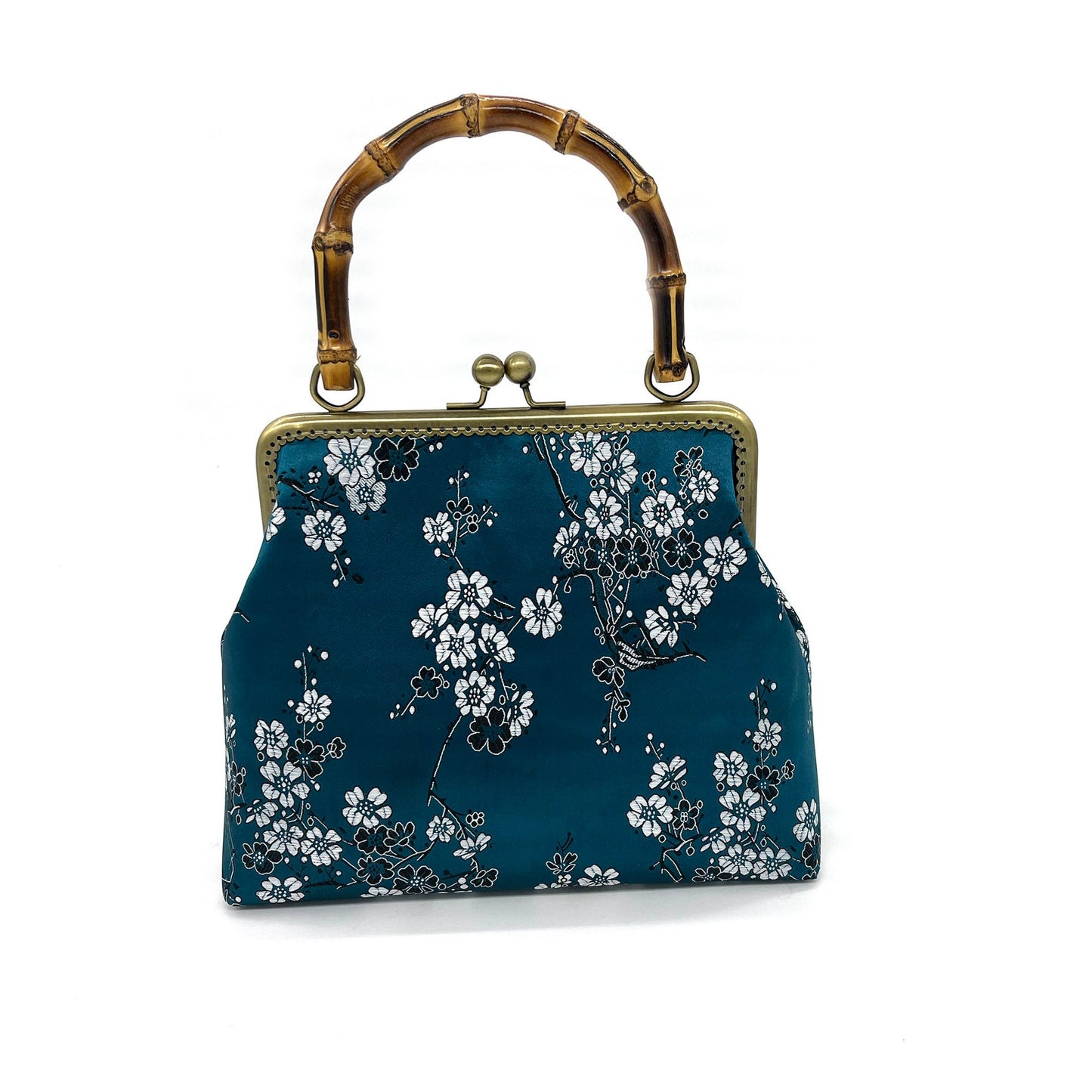 Embroidered Floral Silk Handbag