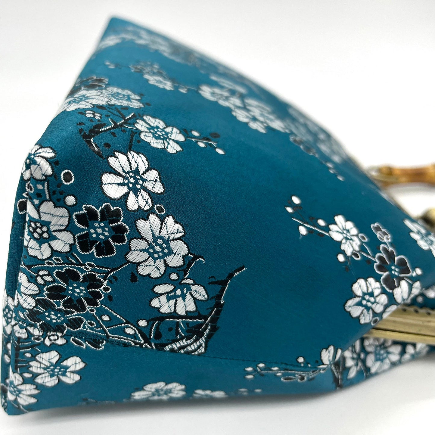 Embroidered Floral Silk Handbag