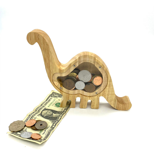 Tanystropheus Wooden Money Jars, Gift for Kids, Personalized, Home Decor