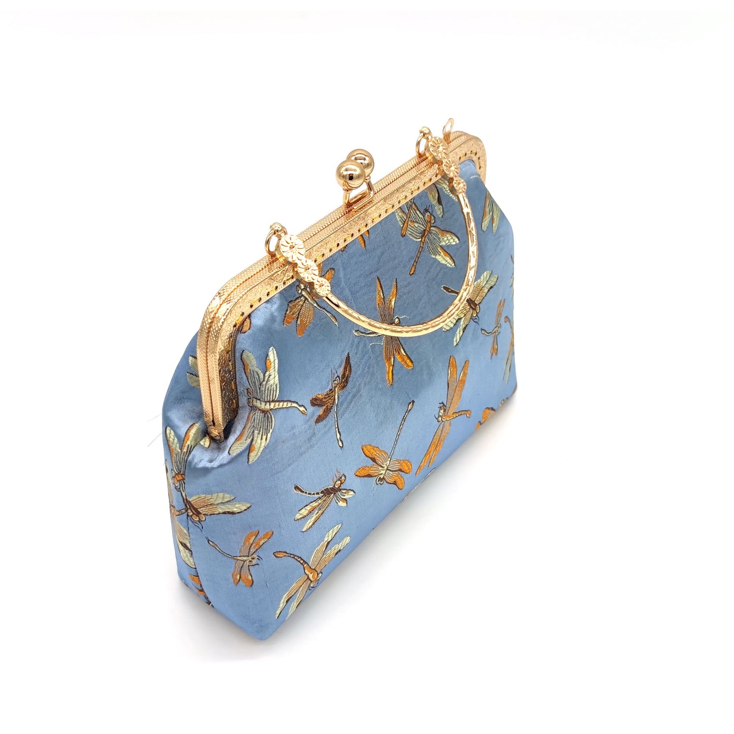 Elegant Dragonfly Silk Bag with Chain