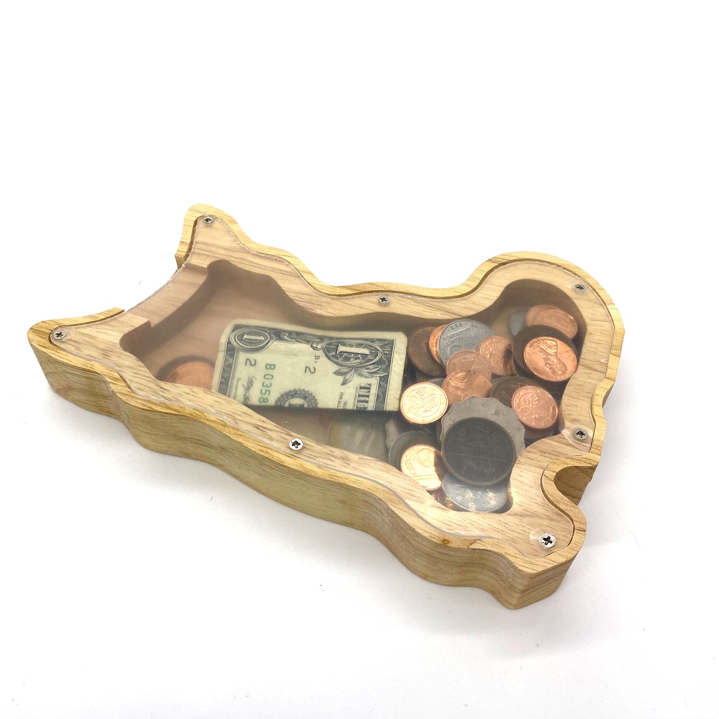 Personalized Dog Wooden Money Jars, Gift for Kids, Home Decor