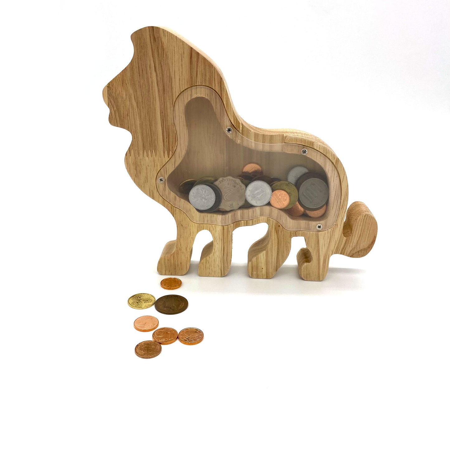 Lion Wooden Piggy Bank, Gift for Kids,Personalized, Home Decor