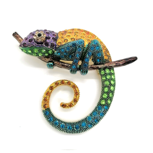 Chameleon Silver Gold Brooch