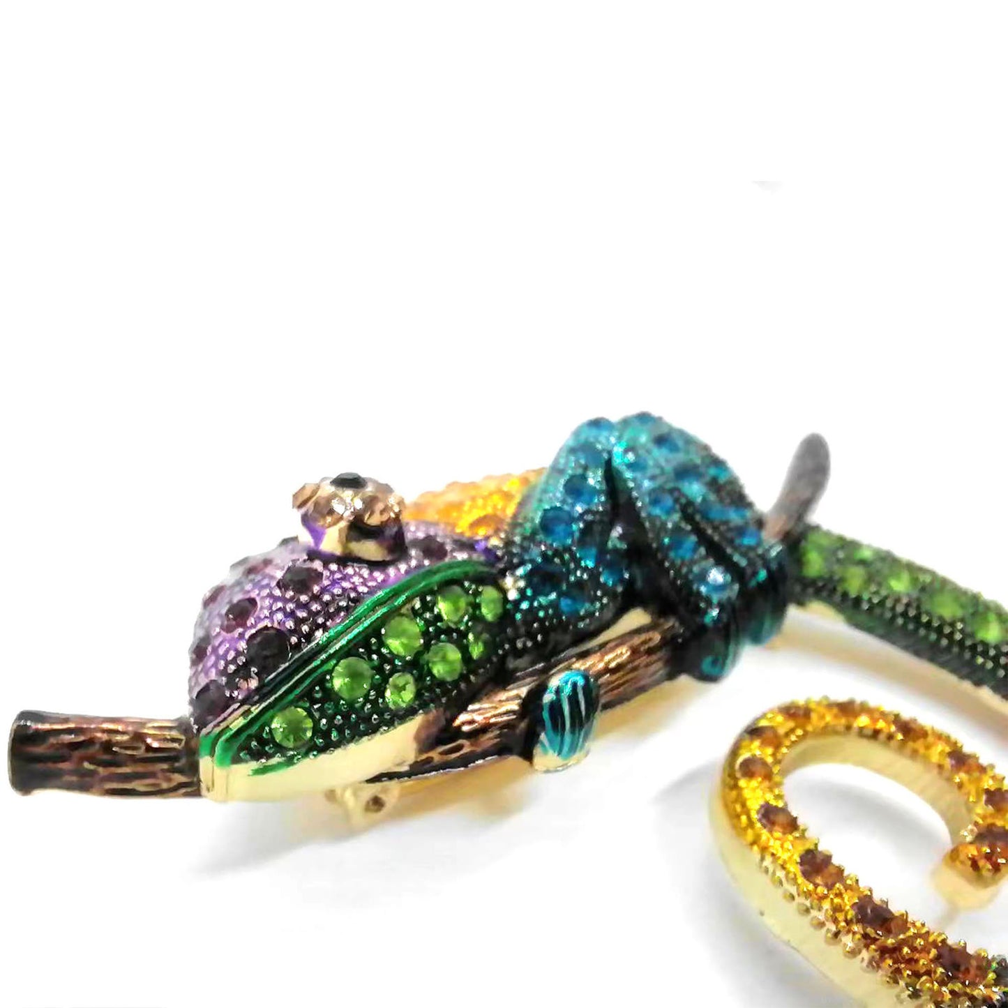 Chameleon Silver Gold Brooch