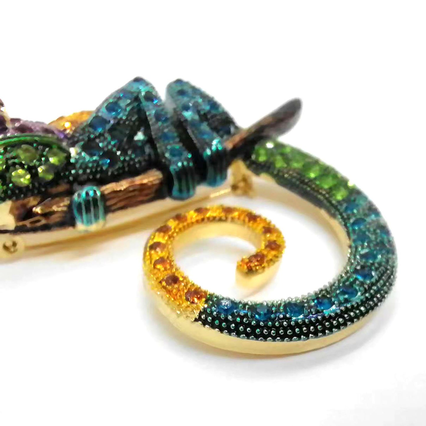 Chameleon Silver Gold Brooch