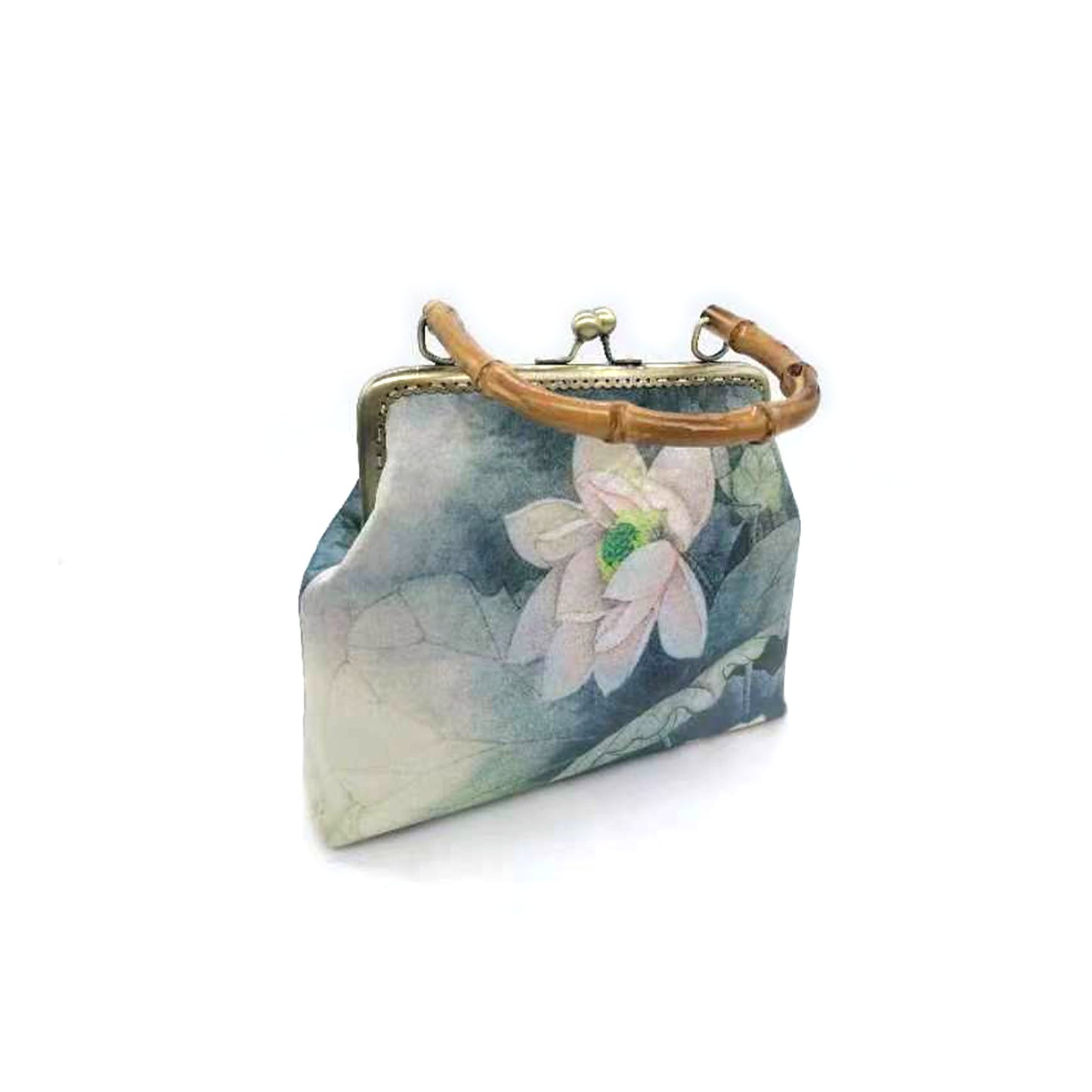 Elegant Lotus Silk Handbag