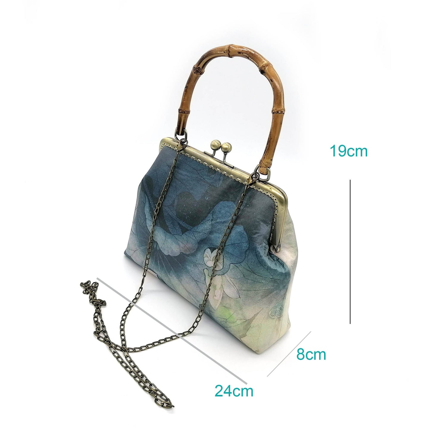 Elegant Lotus Silk Handbag