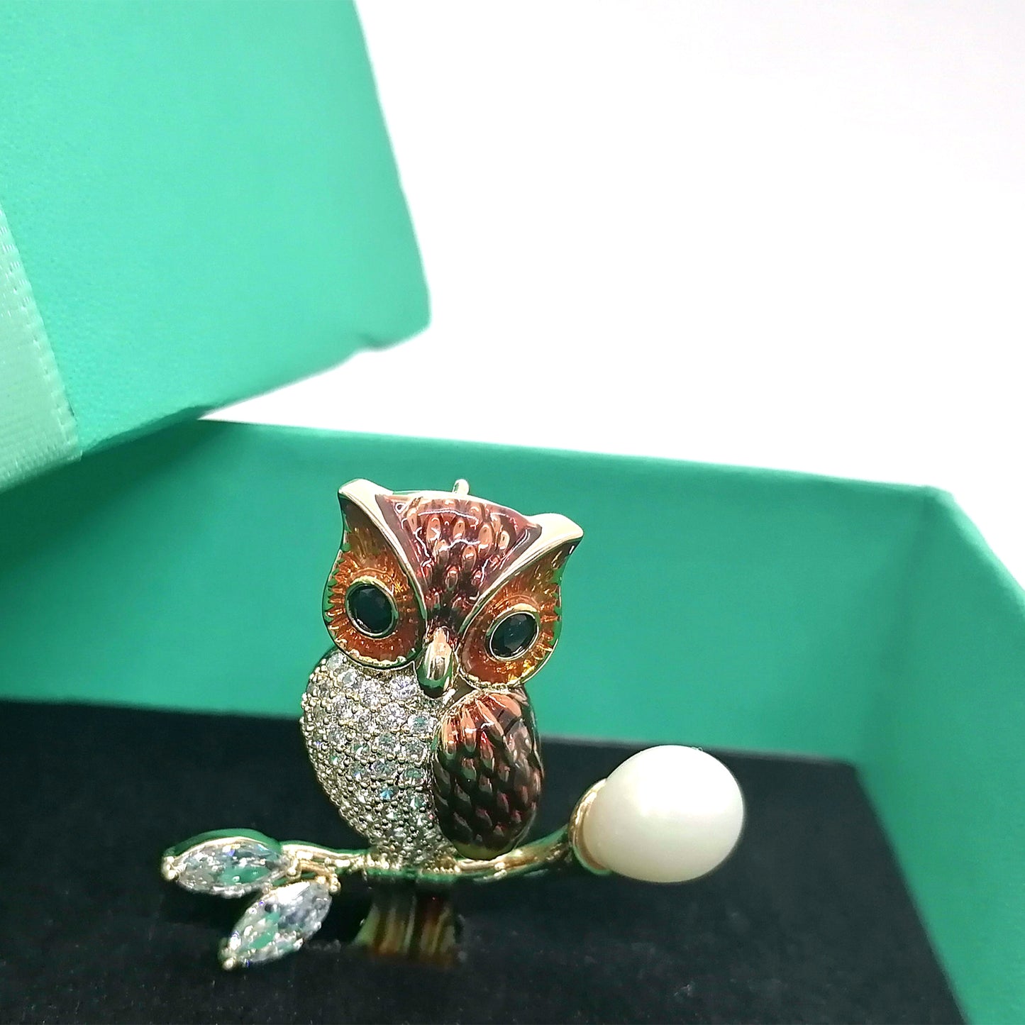 Delicate Owl Brooch, Crystal Pearl Coat Pin, Ultimate Gift