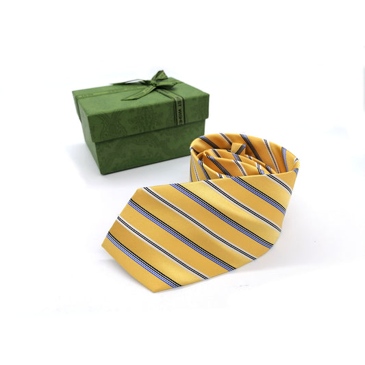 Novelty Silk Necktie For Men, Vibrant Yellow